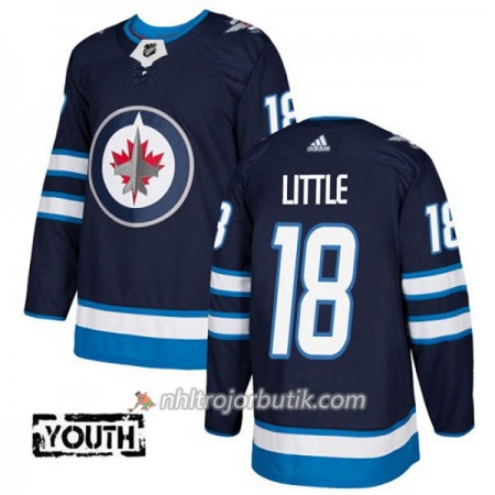 Barn Ishockey Winnipeg Jets Tröja Bryan Little 18 Adidas 2017-2018 Marinblå Authentic